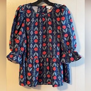 Mud Pie Floral Pullover with Peplum